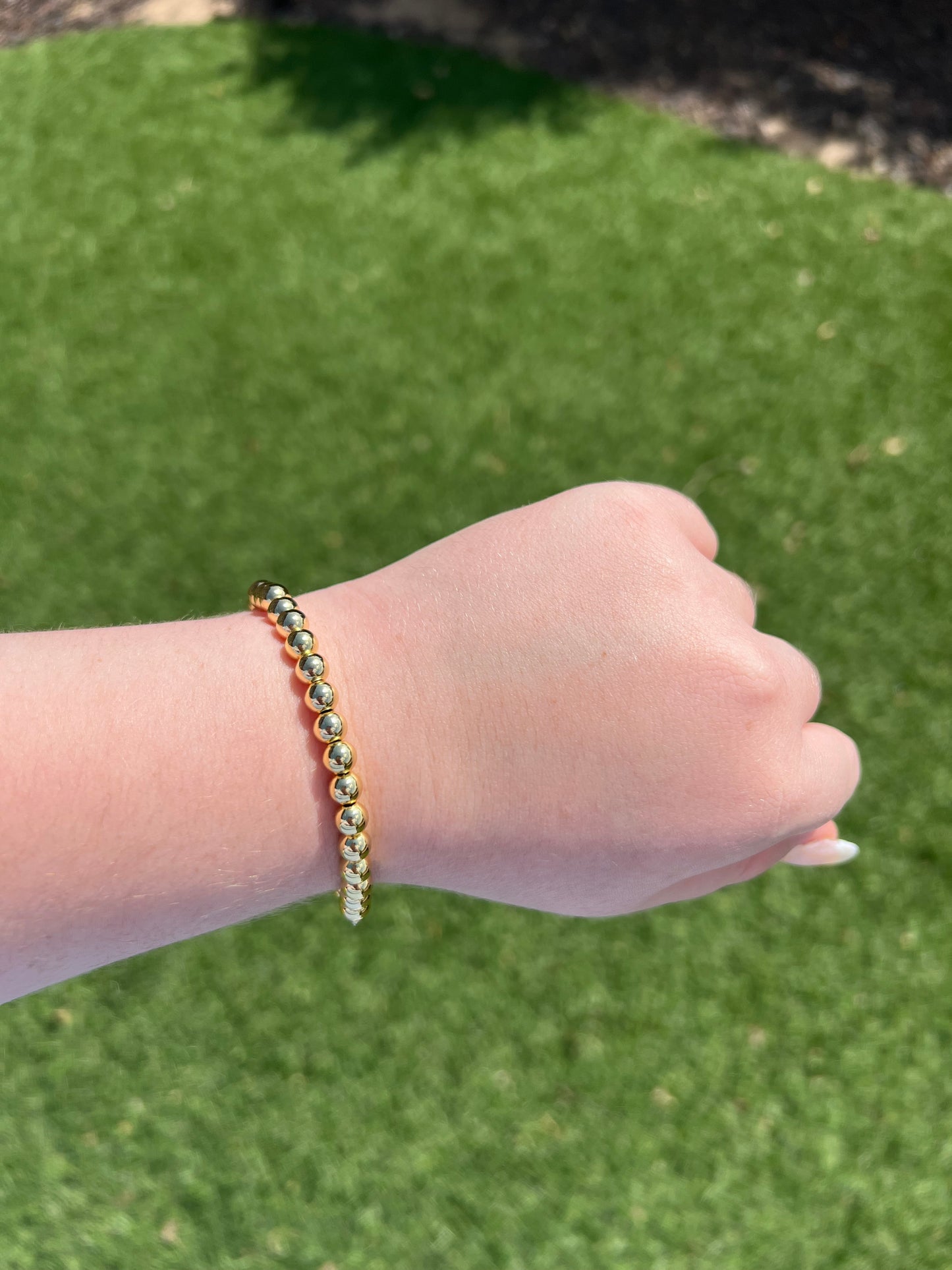 Plain Gold Beaded Bracelets