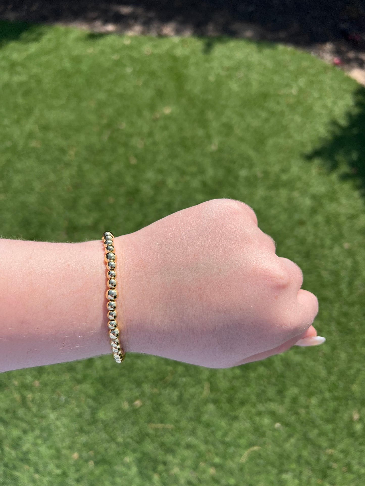 Plain Gold Beaded Bracelets