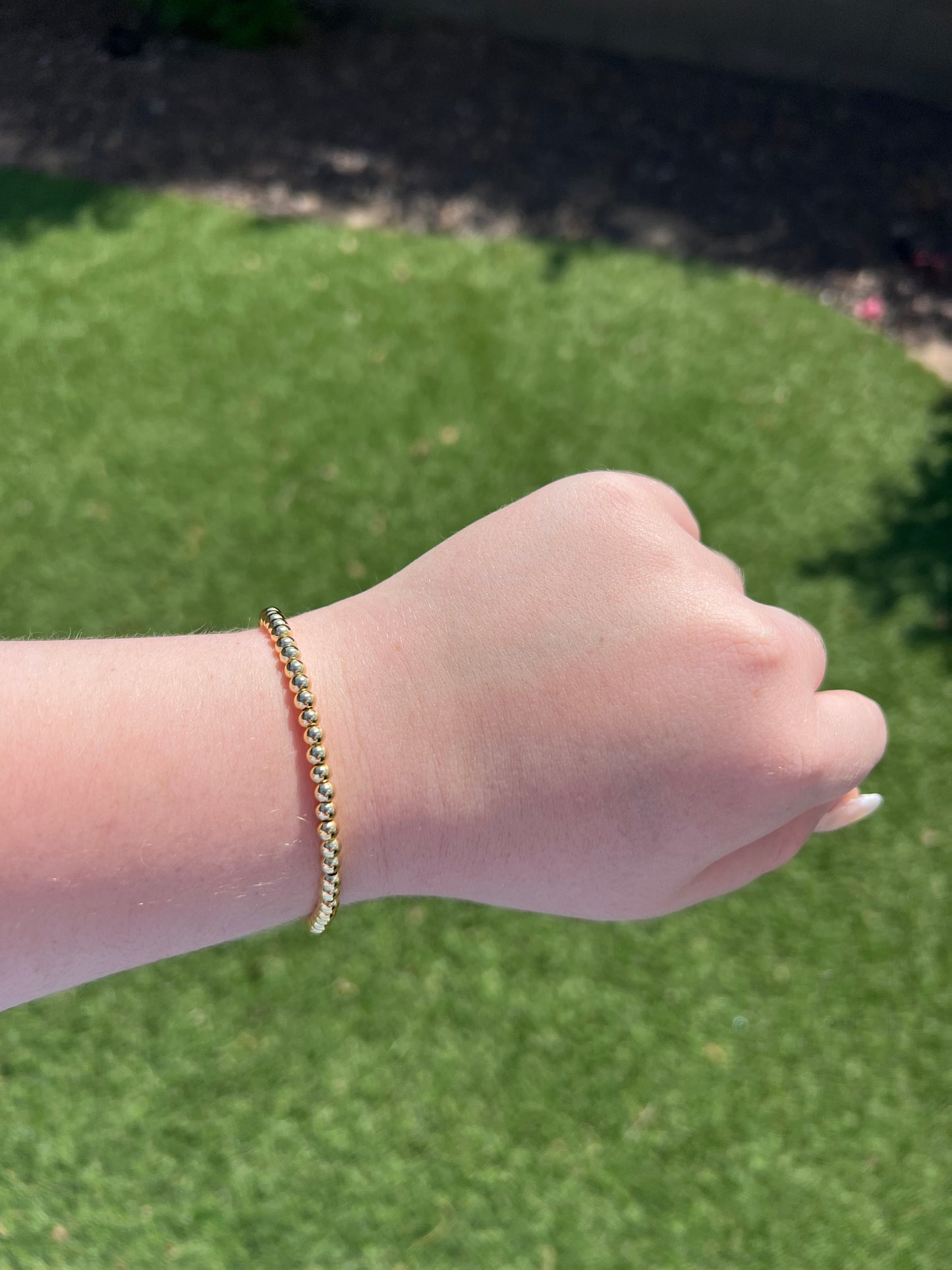 Plain Gold Beaded Bracelets