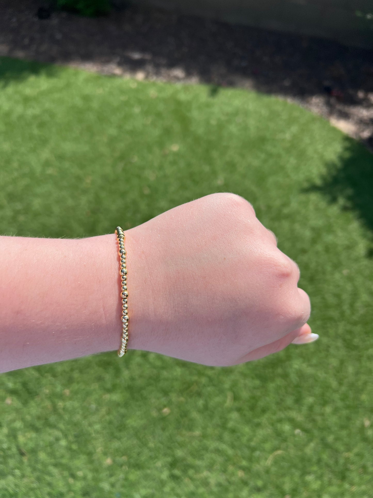 Plain Gold Beaded Bracelets