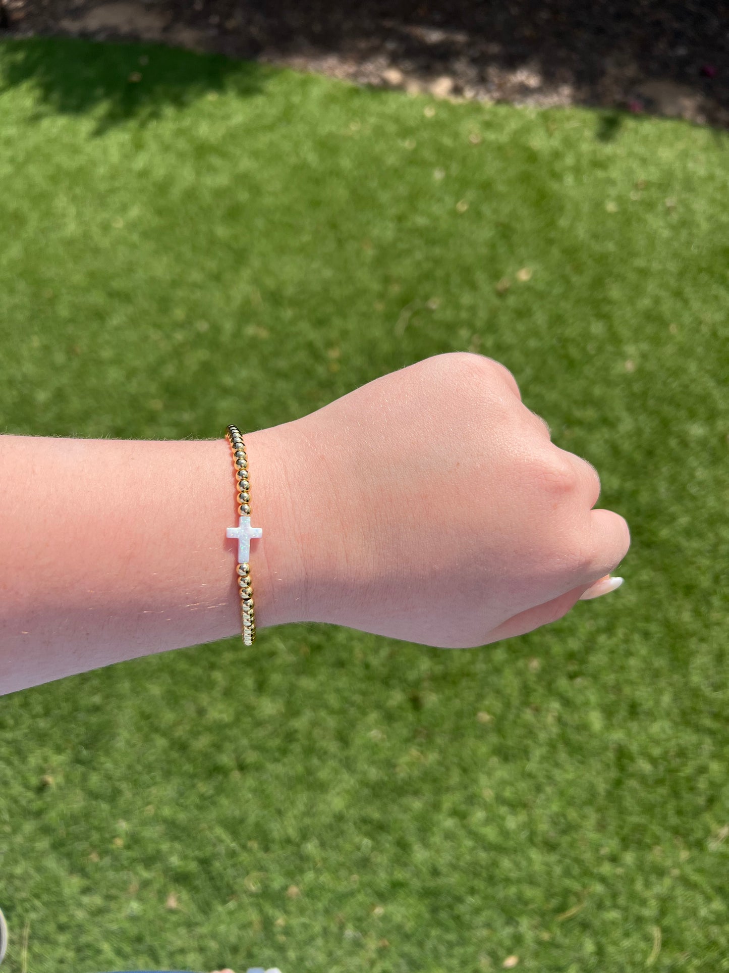 Opal Cross Beaded Bracelets